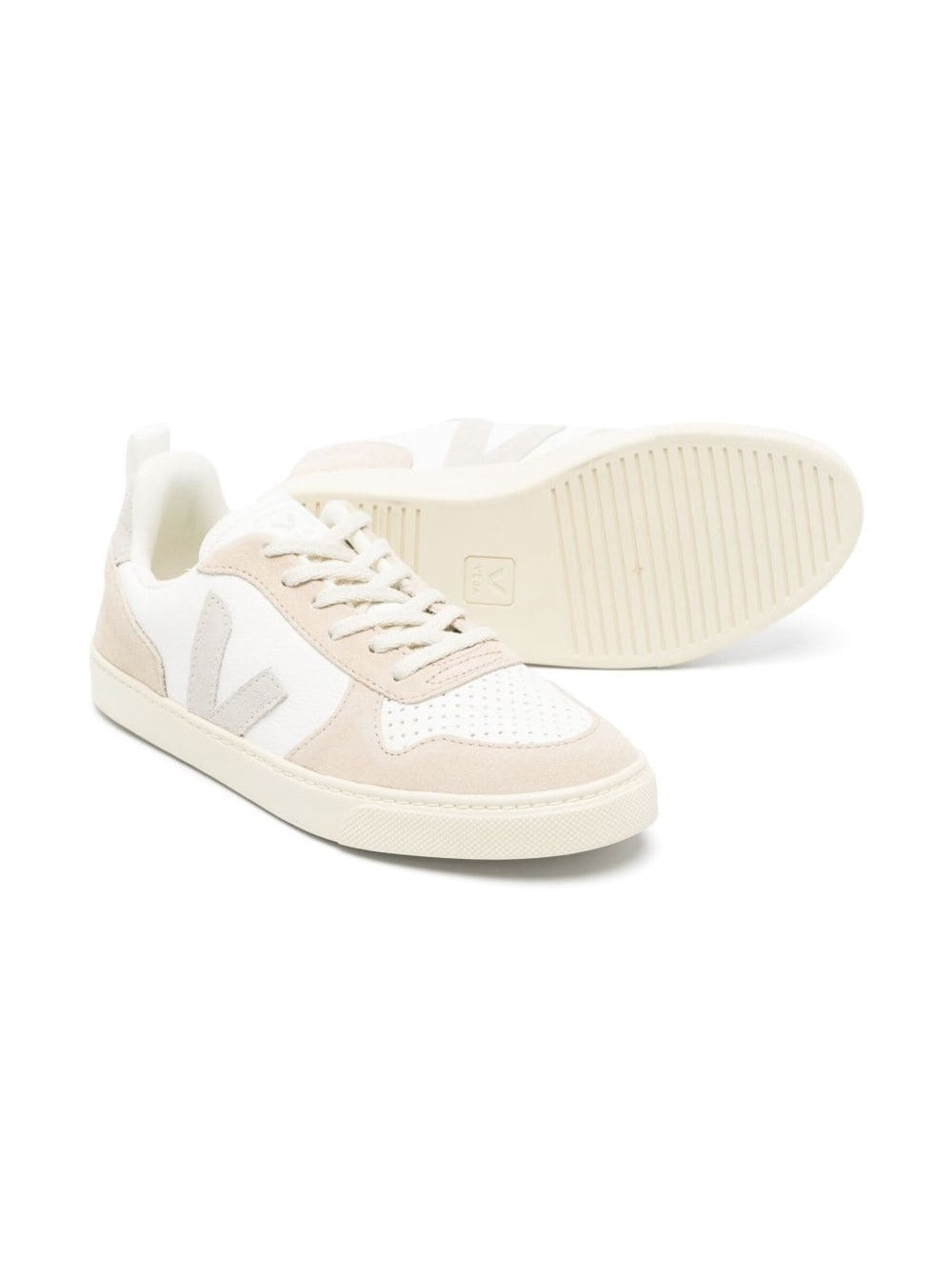 White Sneaker With Pink Inserts Leather Boy Chromefree