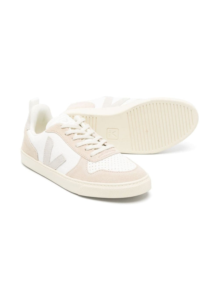 White Sneaker With Pink Inserts Leather Boy Chromefree