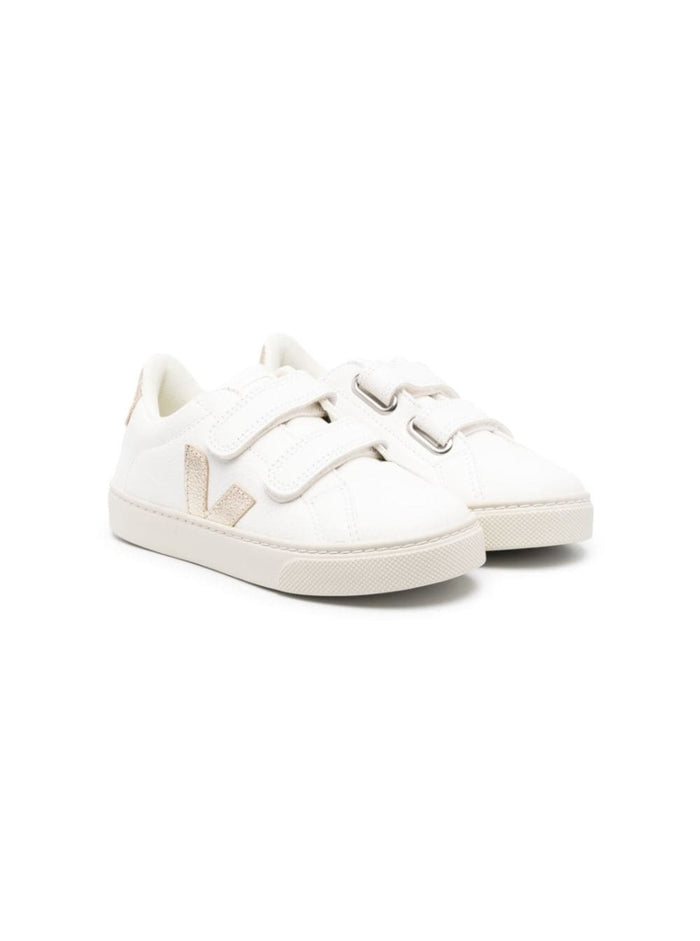 White Sneaker With Platinum Logo And Heel Tab Leather Girl Chromefree