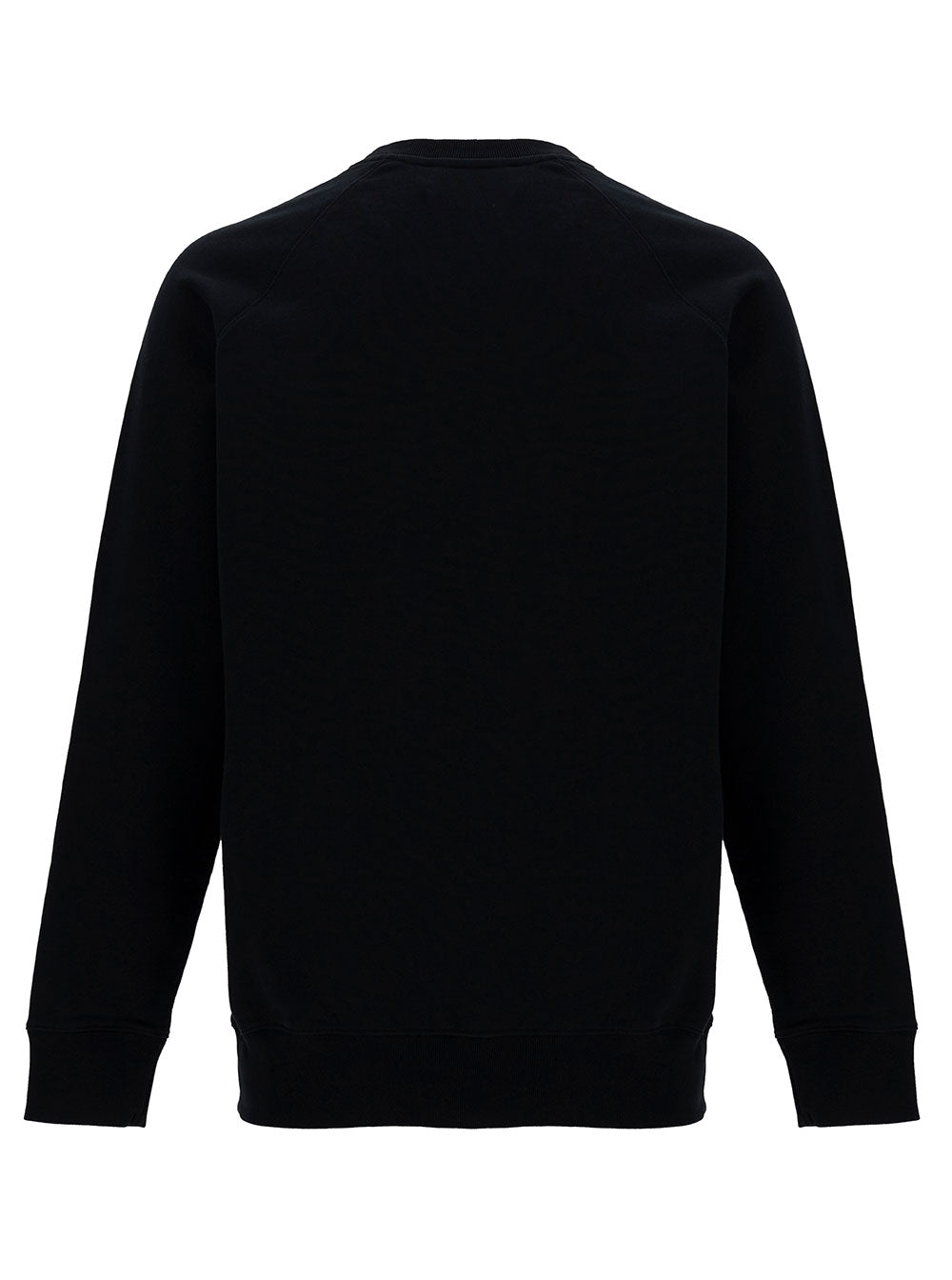 Black Crewneck Sweater With Fox Head Patch Cotton Man Sweatshirts