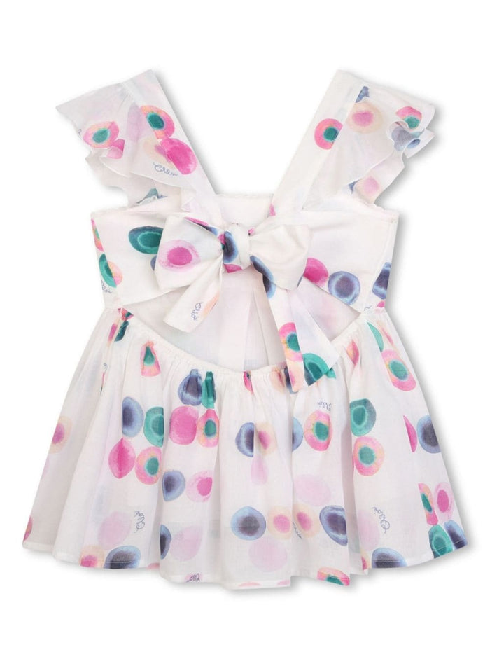 Multicolor Polka Dots Dress Cotton Girl Shirts And Blouses