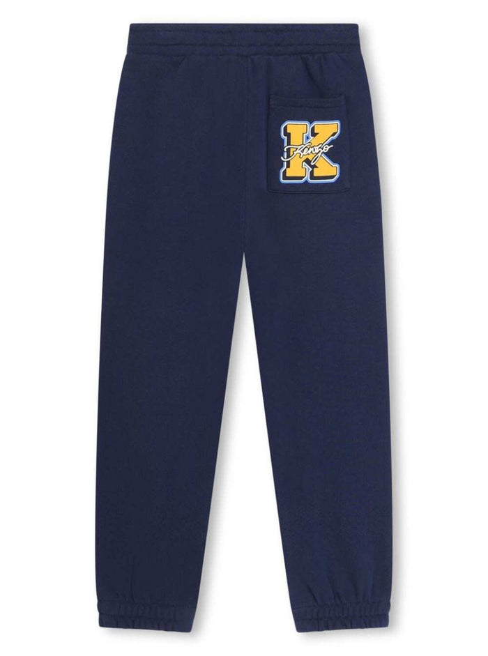 Blue Pants With Drawstring Cotton Boy Blu Trousers