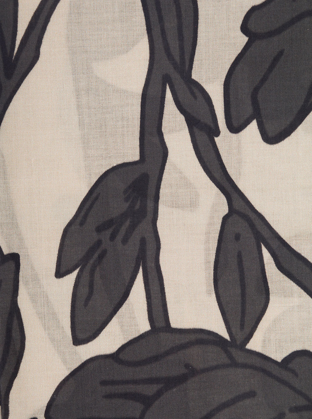 Black And White Scarf With Floreal Print Cotton Woman Scarfs Foulards