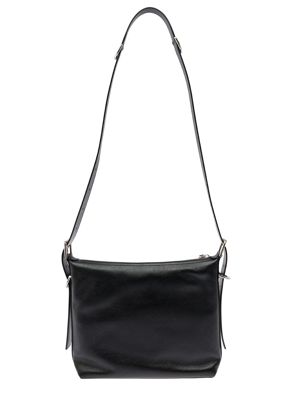 Voyou White Crossbody Bag With Logo And Buckle Detail Leather Man Black Calf