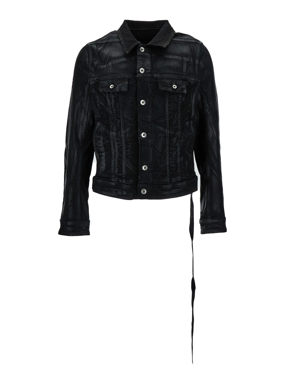 Black Denim Jacket Cotton Blend Man