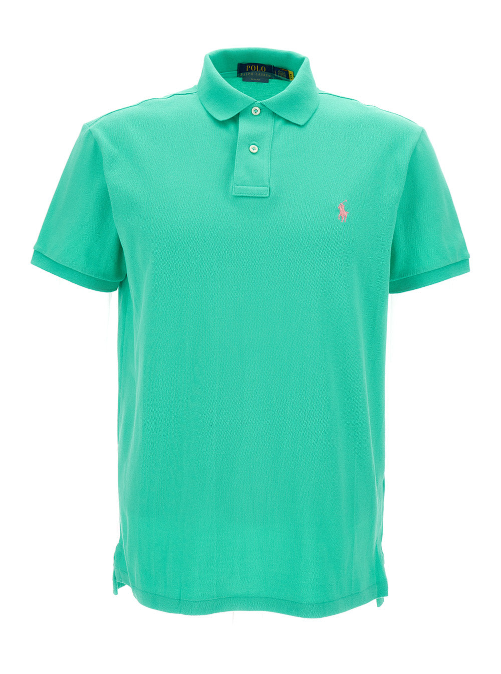 Green Polo Shirt With Logo Embroidery Cotton Piquet Man Tshirts And