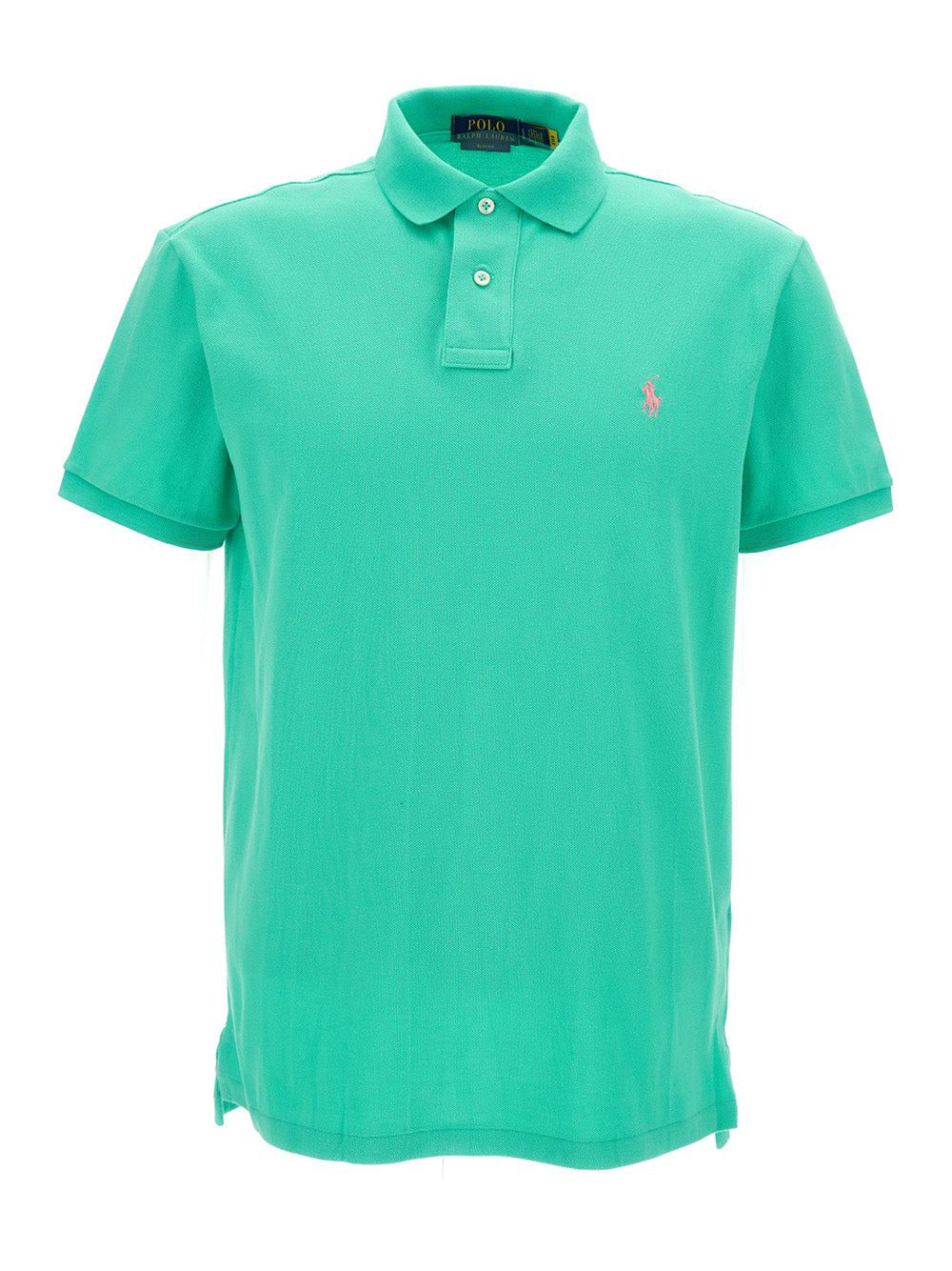 Green Polo Shirt With Logo Embroidery Cotton Piquet Man Tshirts And
