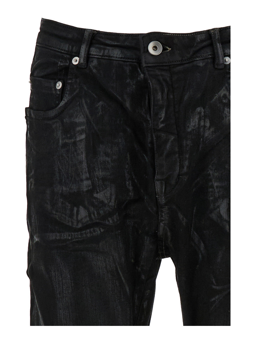 Black Low Waist Jeans Cotton Blend Man
