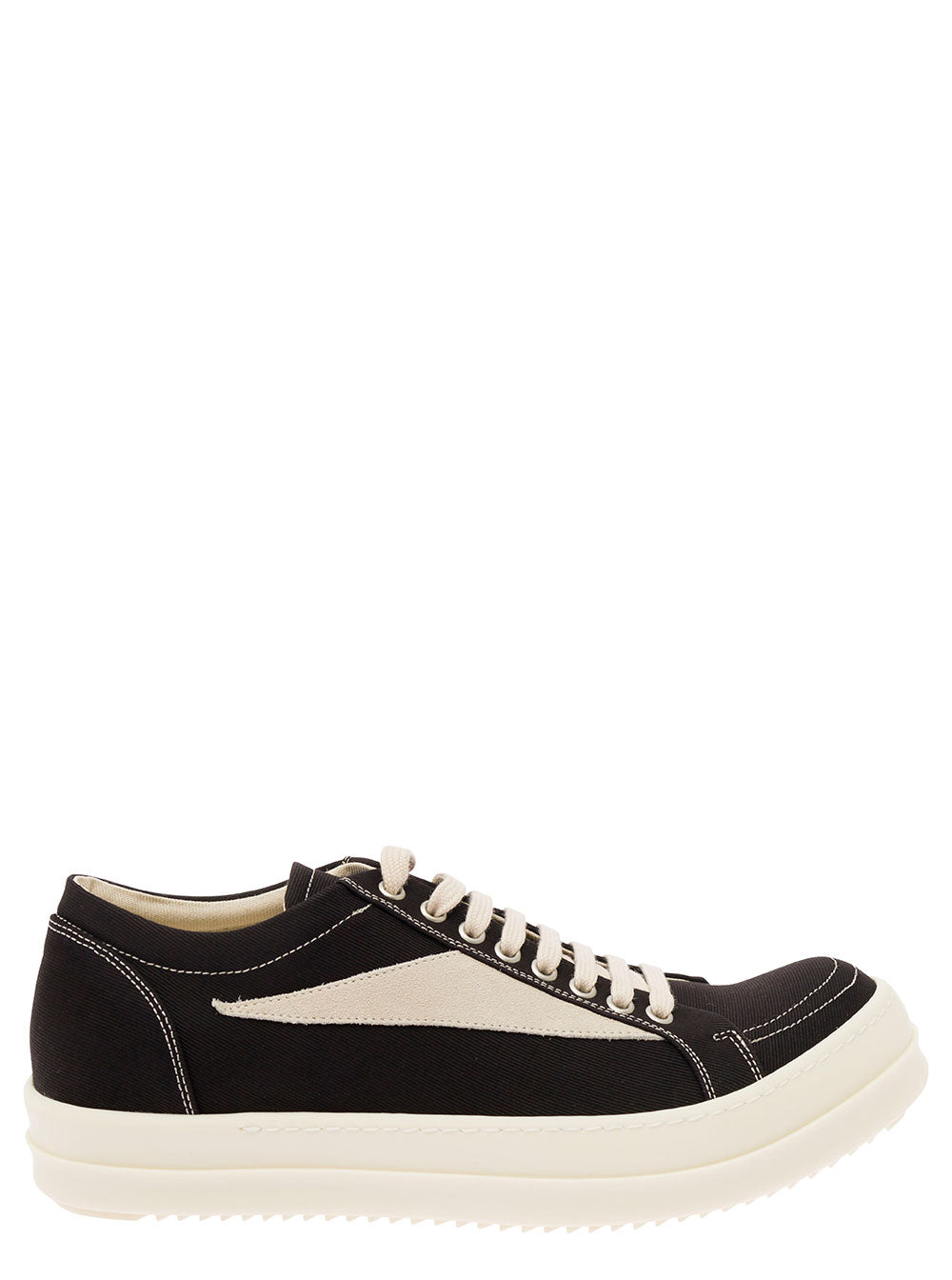 Lido Vintage Black Low Top Sneakers With Graphic Patch Cotton Man