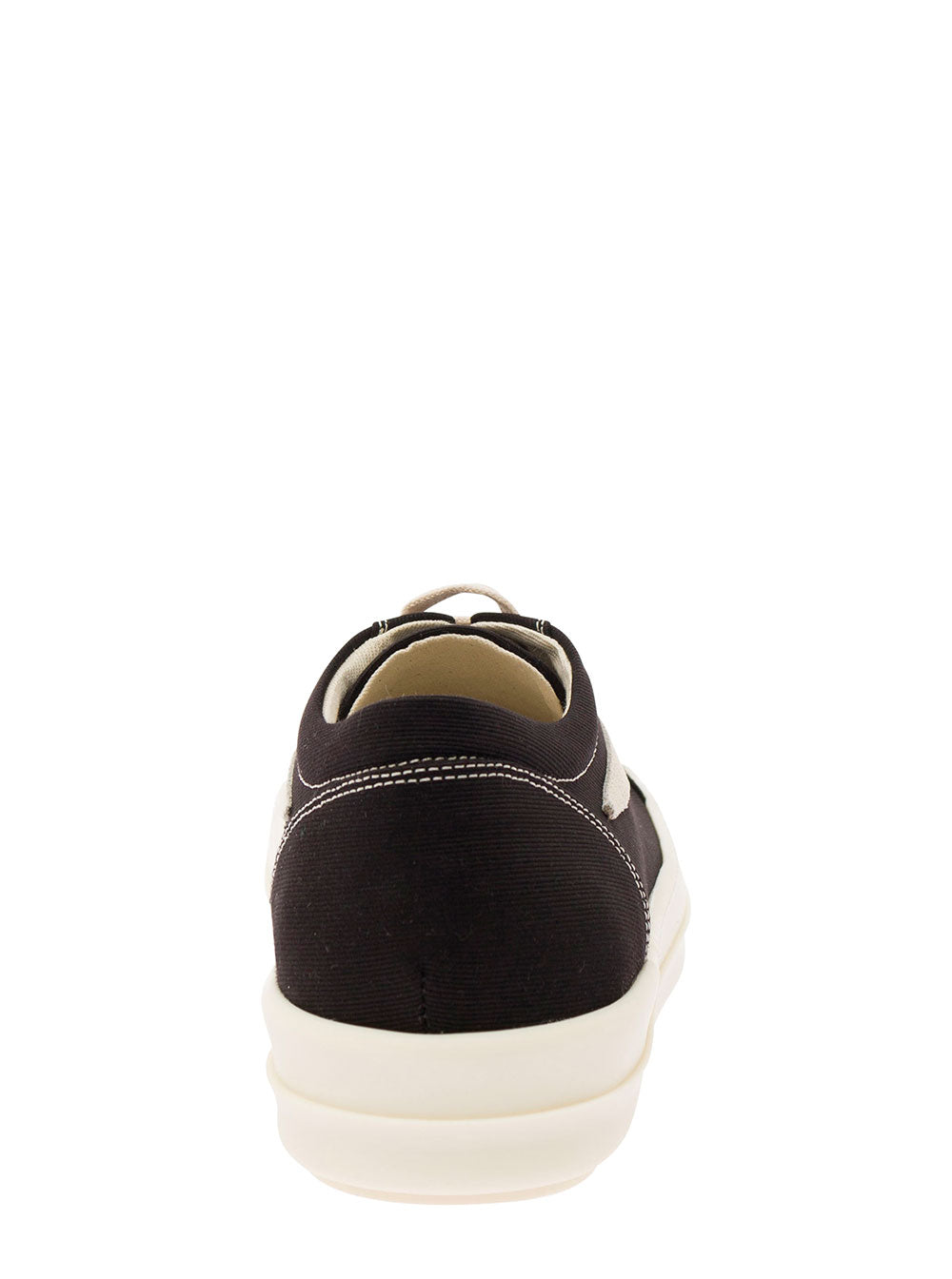 Lido Vintage Black Low Top Sneakers With Graphic Patch Cotton Man