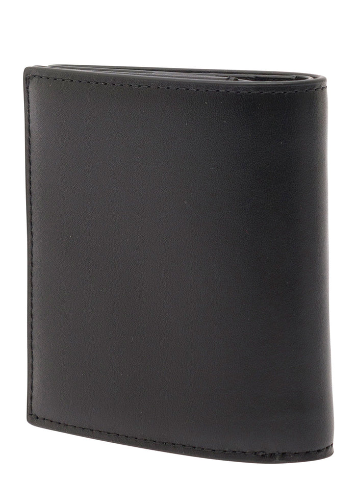 Black Bi-Fold Wallet With Lucky Tiger Leather Man Cow Products