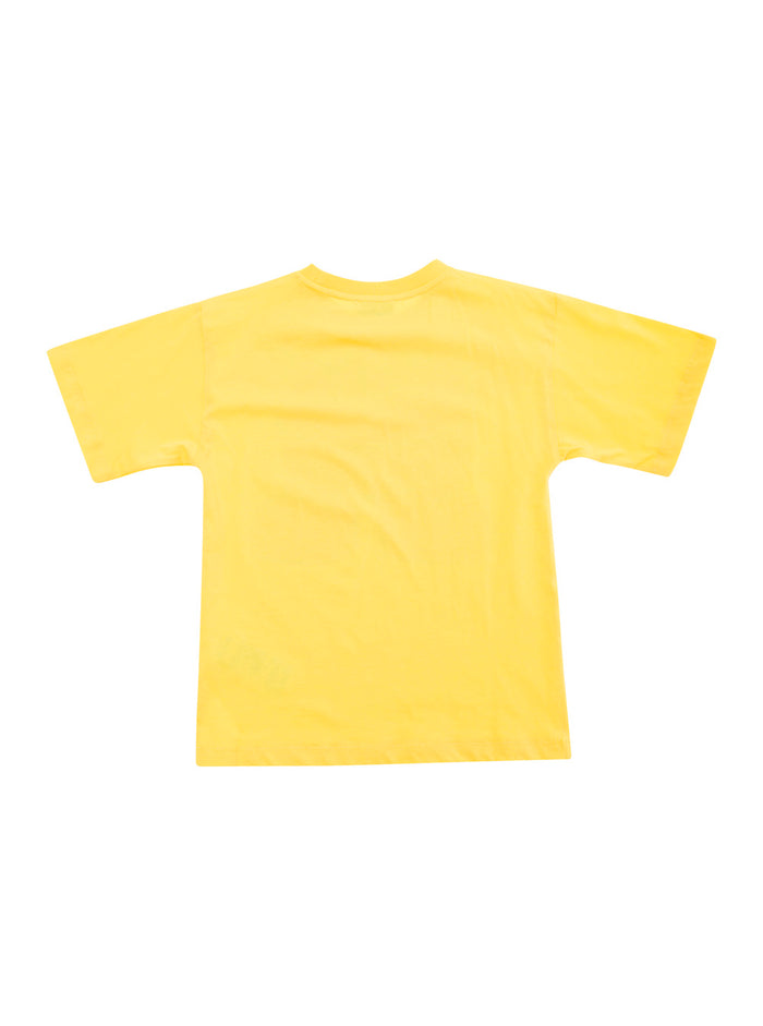 Yellow T-Shirt With Teddy Bear Print Cotton Boy Tshirts And Polo Shirts