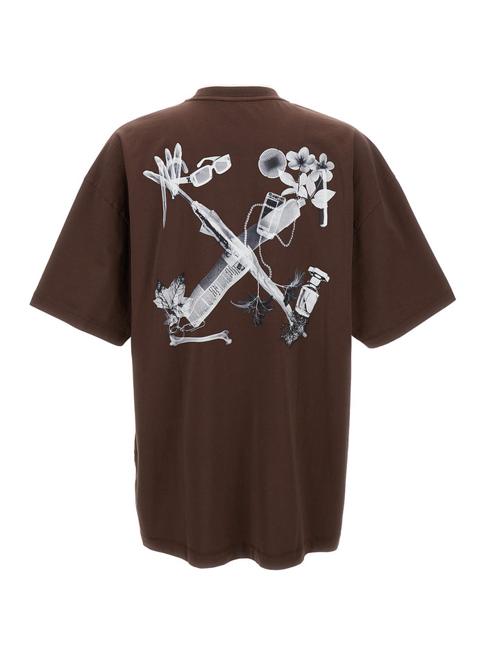 Brown Crewneck Scan Arr T-Shirt Cotton Man Tshirts And Polo Shirts
