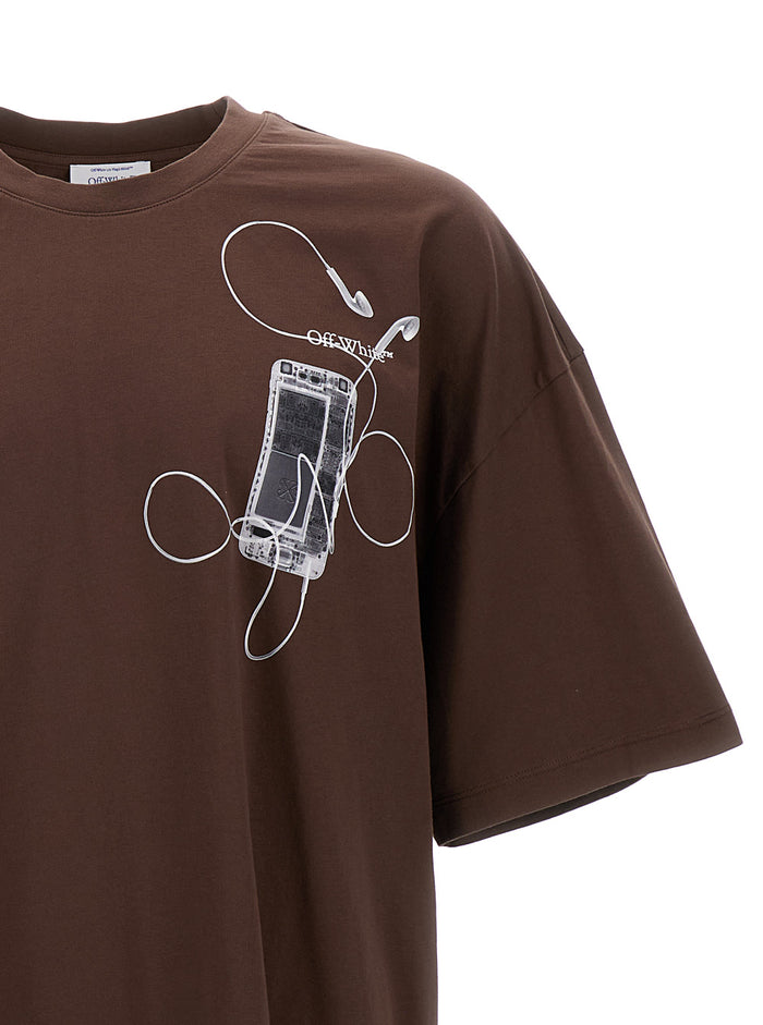 Brown Crewneck Scan Arr T-Shirt Cotton Man Tshirts And Polo Shirts