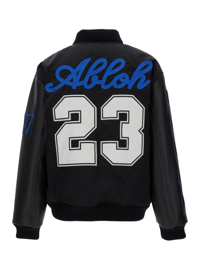 Black Baseball Over Vasity Jacket Polyamide Man