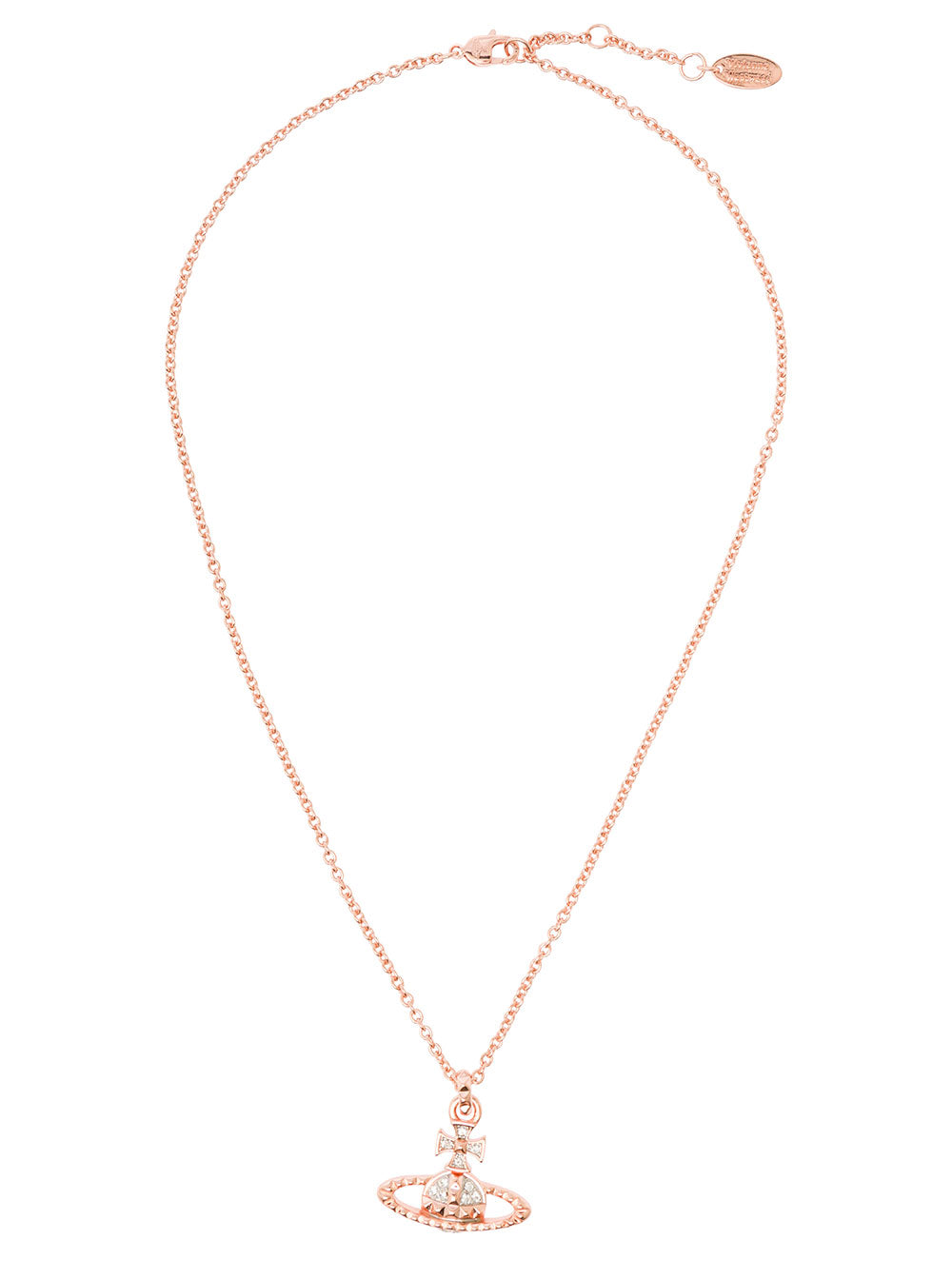 Mayfair Pink Gold Necklace With Orb Pendant Brass Woman Metallic Necklaces