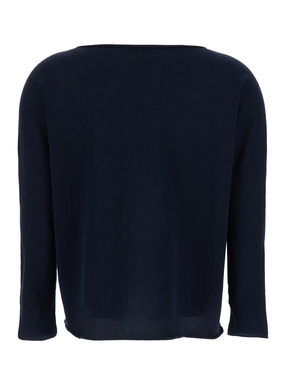 Blue Boat Neckline Blouse Cotton Woman Blu Jersey
