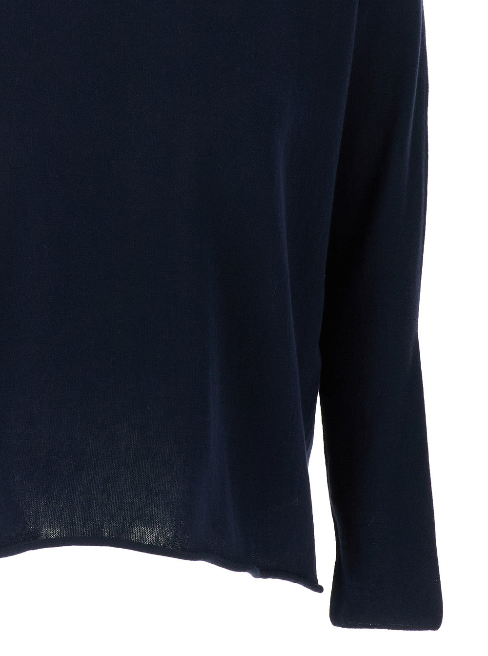 Blue Boat Neckline Blouse Cotton Woman Blu Jersey