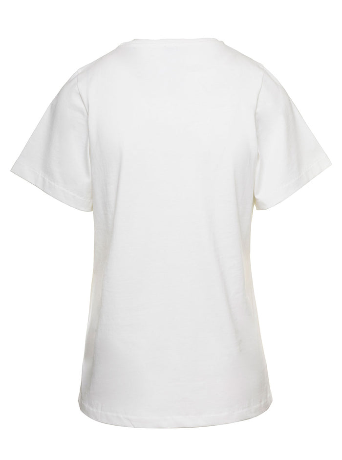 Crewneck T-Shirt White Cotton Woman Organic Tshirts And Polo Shirts