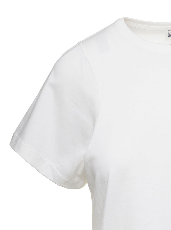 Crewneck T-Shirt White Cotton Woman Organic Tshirts And Polo Shirts