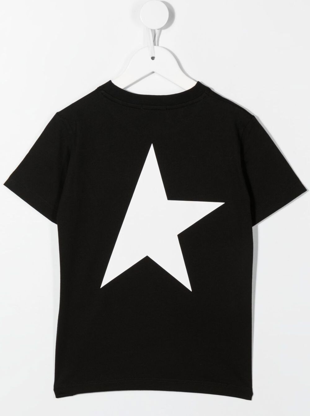 Black T-Shirt With Contrasting Big Star Print Cotton Boy Tshirts And Polo Shirts