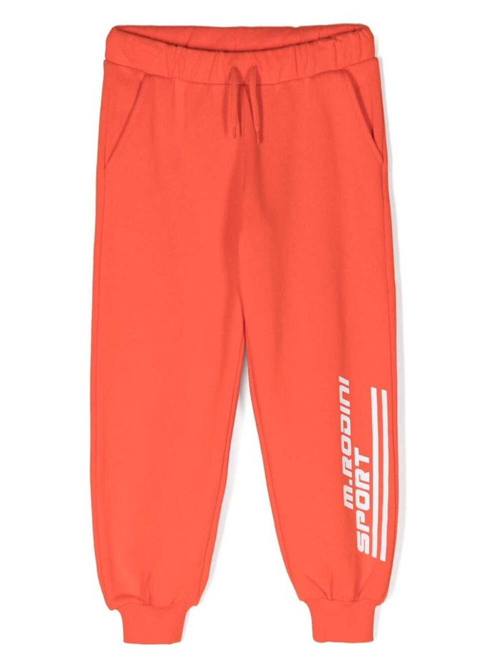 Red Sweatpants With M. Rodini Sport Print Cotton Boy Organic Trousers
