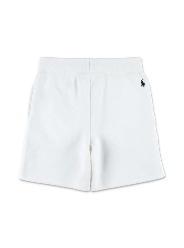 White Bermuda Shorts With Drawstring Cotton Blend Boy Polyester And