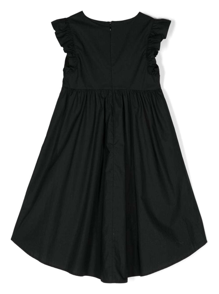 Black Maxi Dress With Logo Cotton Girl