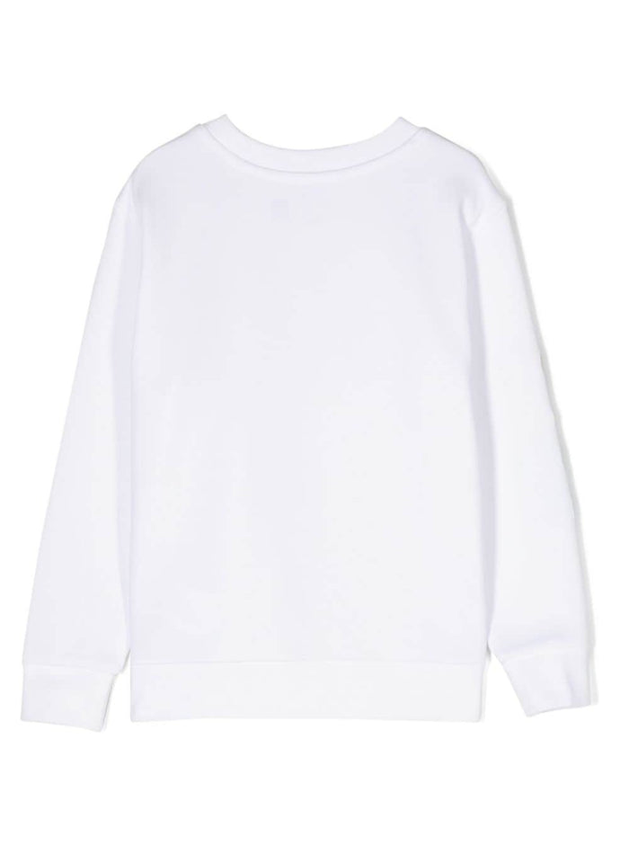 White Sweatshirt With Logo At The Sleeves Cotton Blend Boy Polyester Sweatshirts