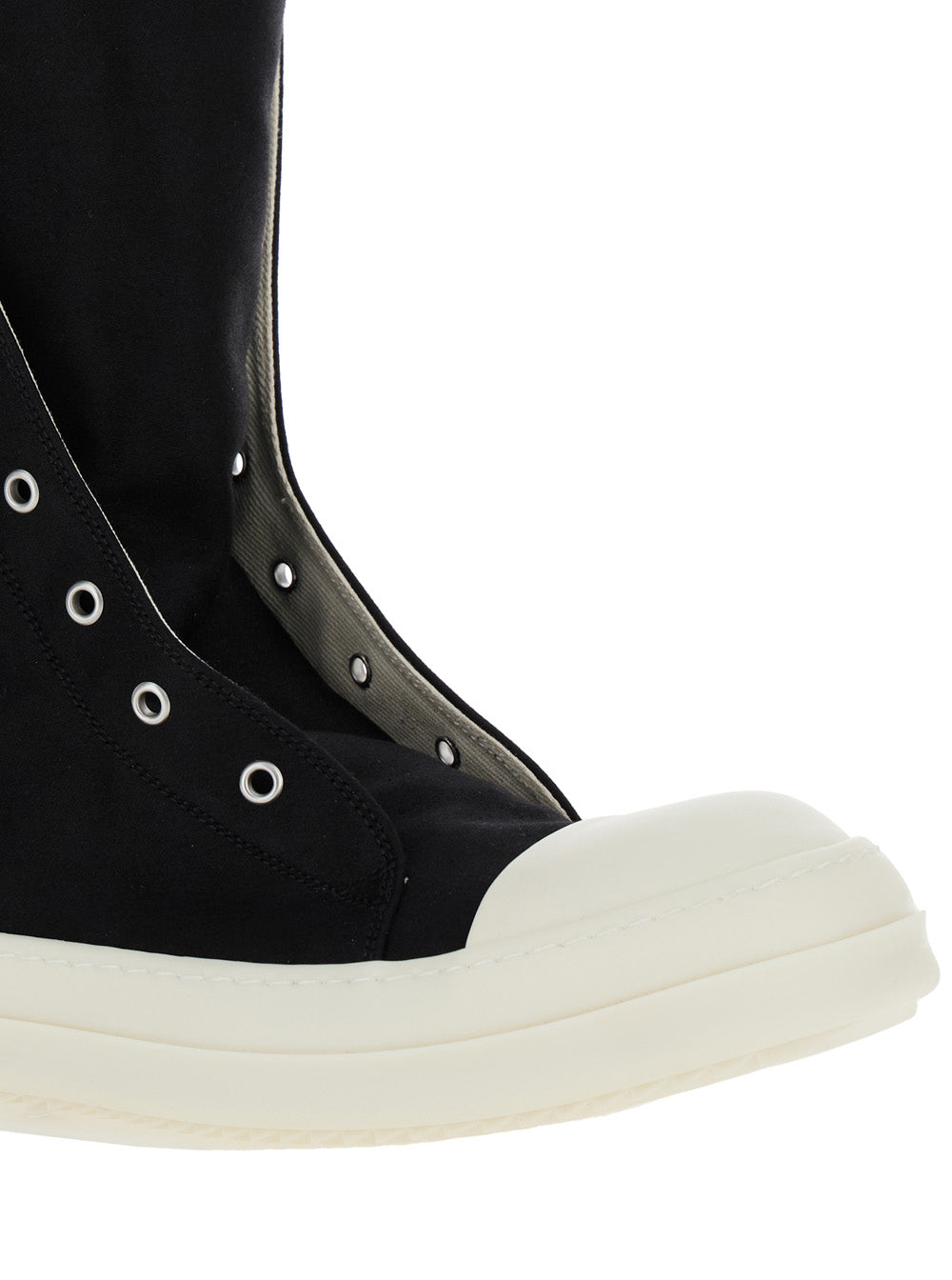 Black Sneakers With Oversize Tab Cotton Man
