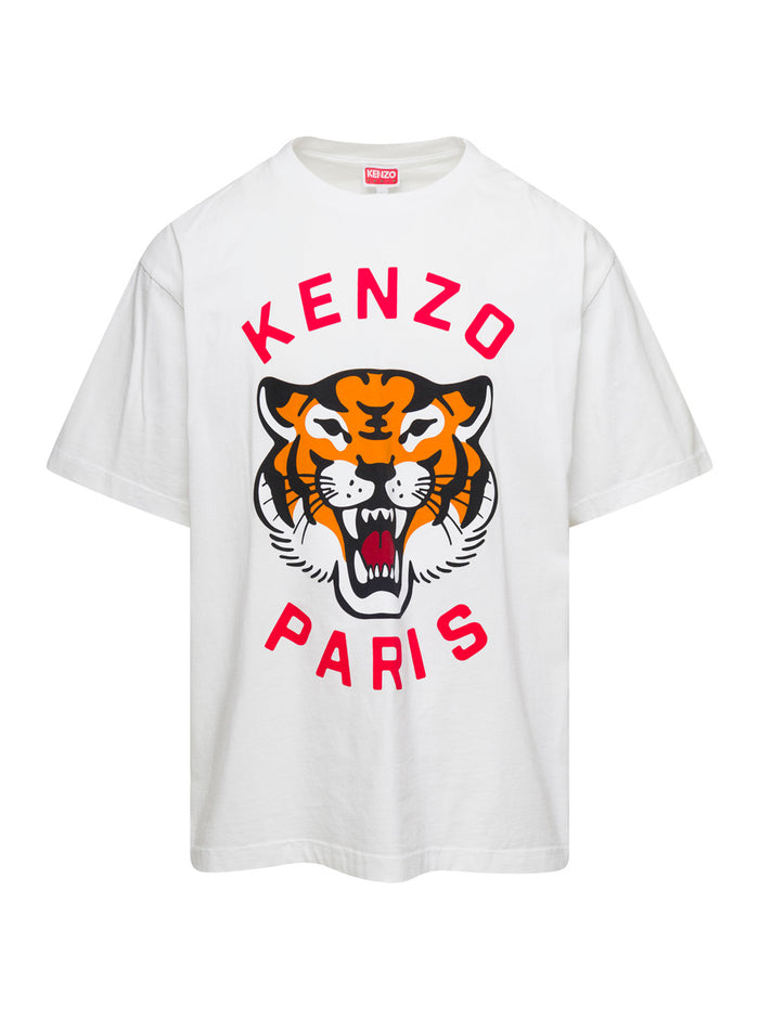 White Oversize T-Shirt With Printed Logo Cotton Man Tshirts And Polo Shirts