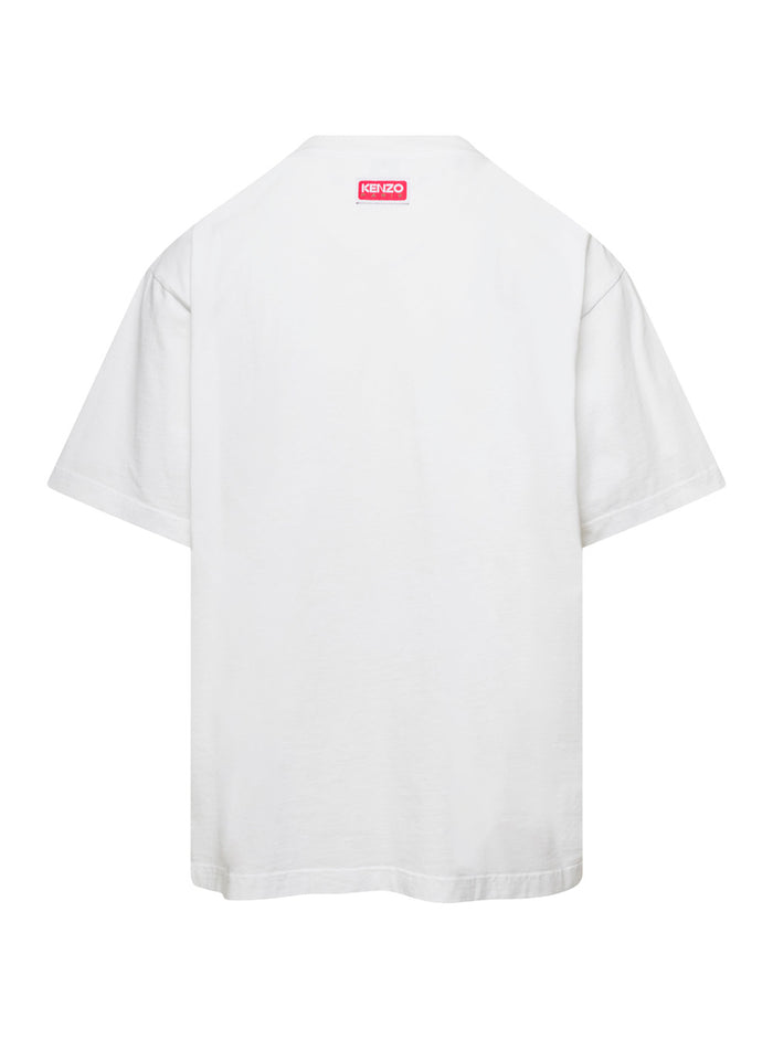 White Oversize T-Shirt With Printed Logo Cotton Man Tshirts And Polo Shirts