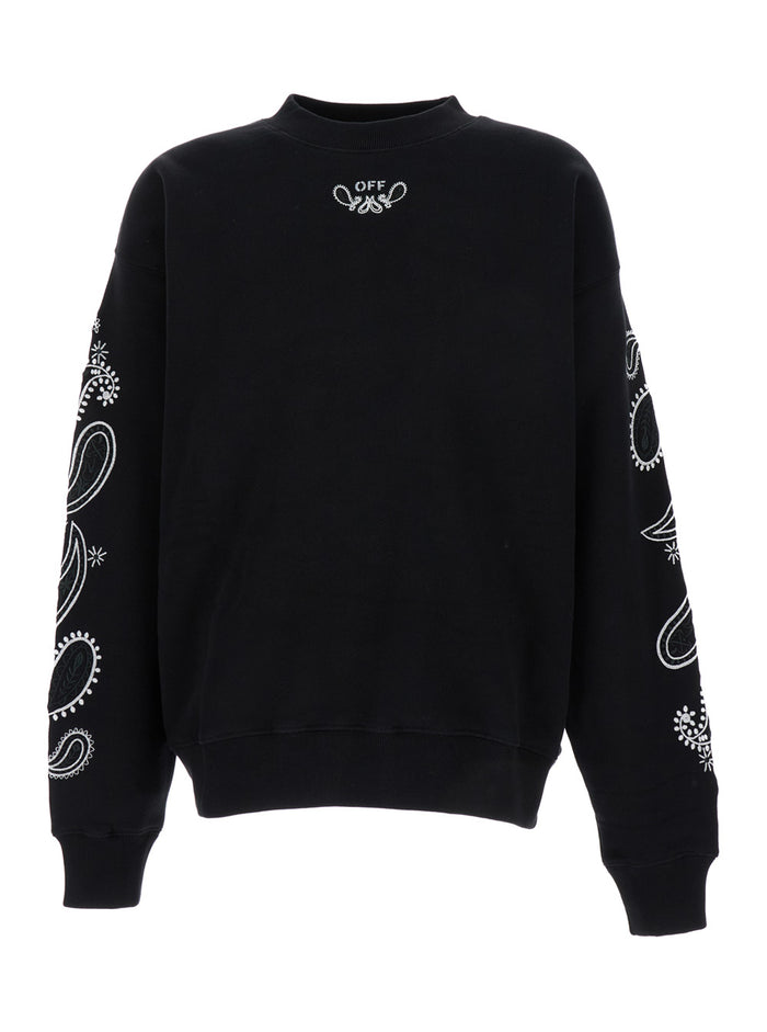 Black Sweatshirt With Maxi Detail At The Back Cotton Man Tshirts And Polo Shirts