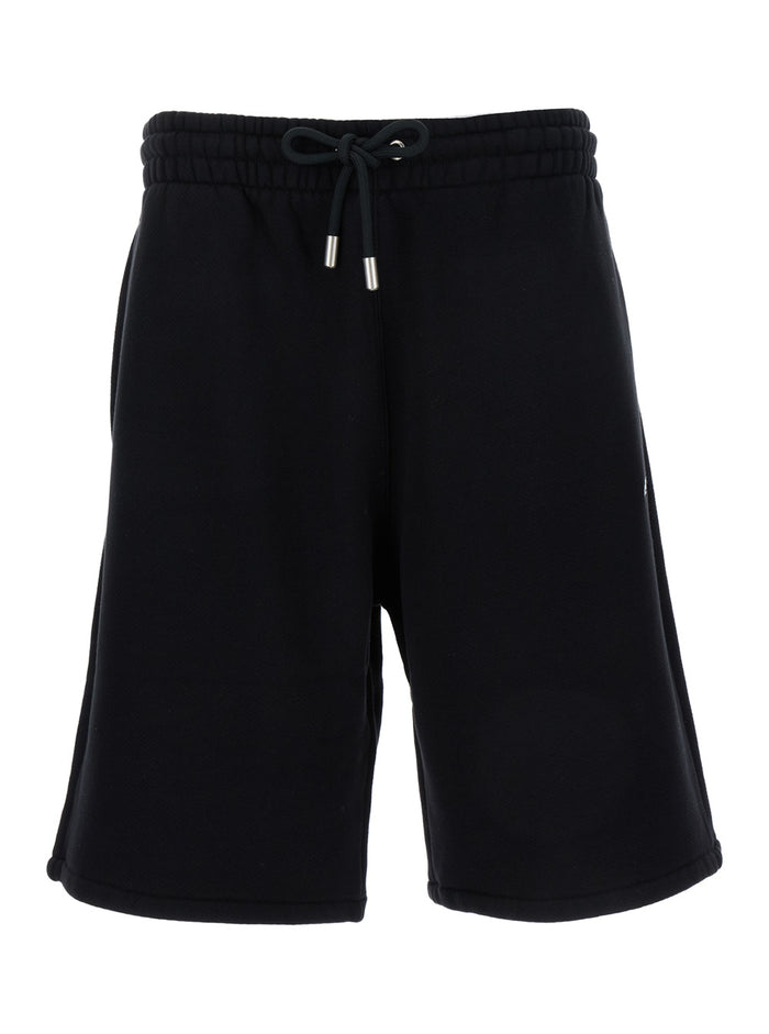 Black Bermuda Shorts With Rear Detail Cotton Man And