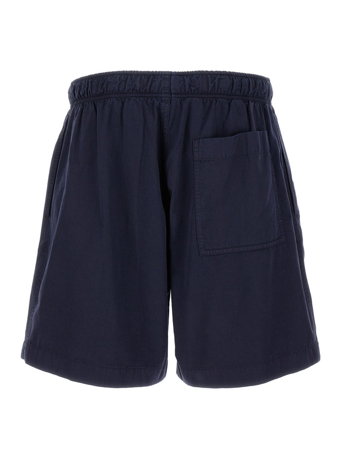 Blue Bermuda Shorts With Coulisse Fastening Cotton Man Blu And
