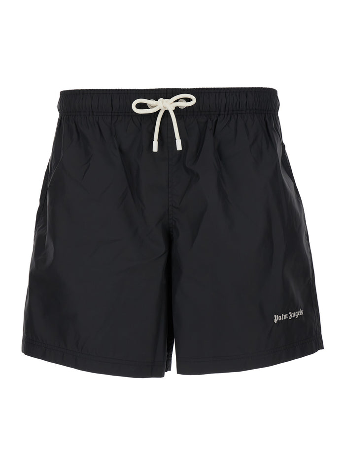 Black Swimsuit Techno Fabric Man Polyester Beachwear