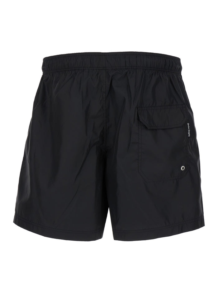 Black Swimsuit Techno Fabric Man Polyester Beachwear