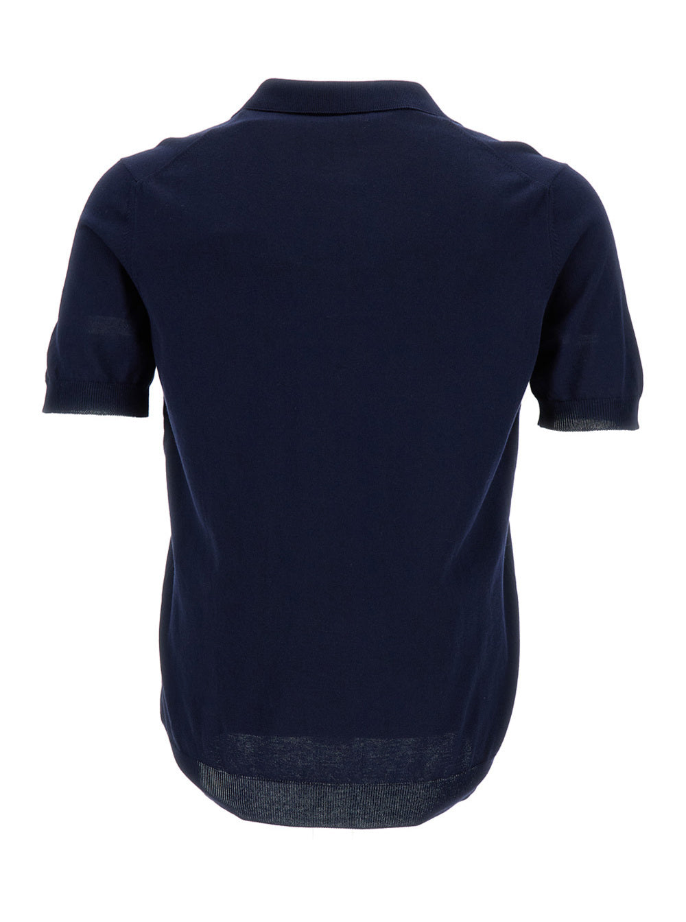 Black Polo Shirt With Classic Collar Without Buttons Cotton Man Tshirts And