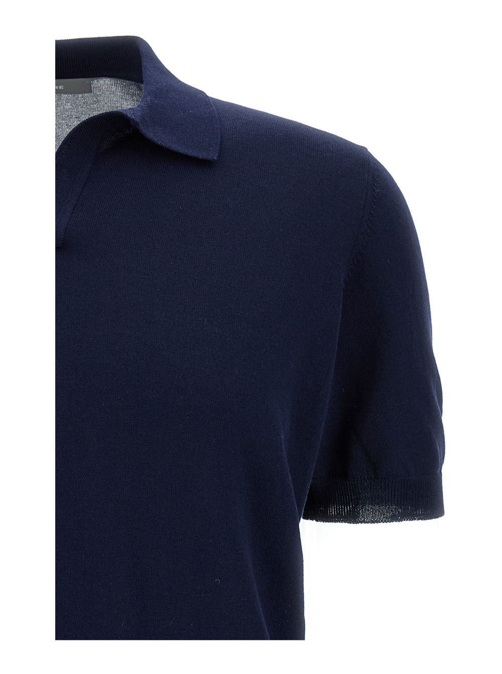 Black Polo Shirt With Classic Collar Without Buttons Cotton Man Tshirts And