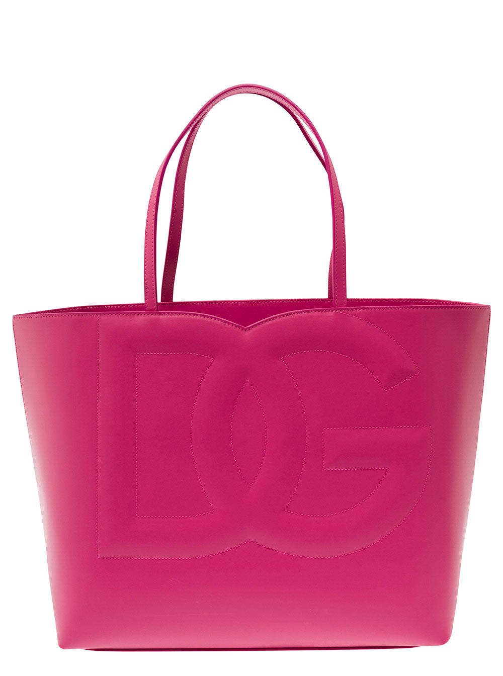 Dg Logo Fuchsia Medium Shopper Leather Woman Fuxia Calf Tote Bags