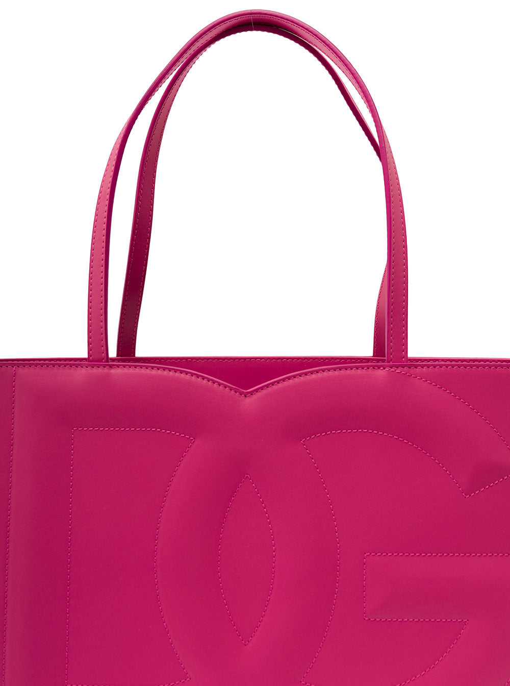 Dg Logo Fuchsia Medium Shopper Leather Woman Fuxia Calf Tote Bags