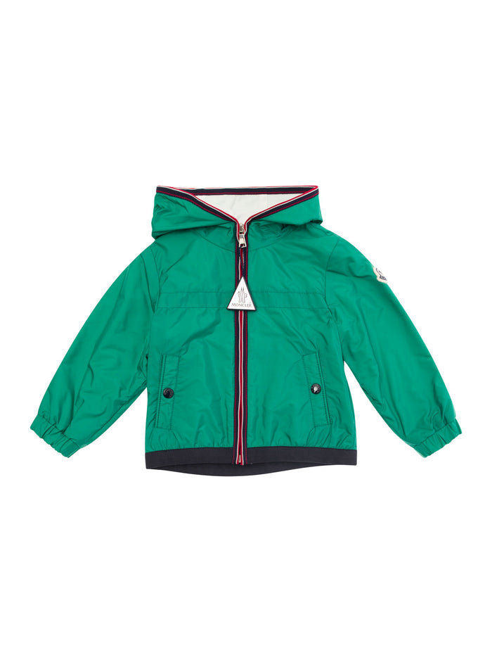 Anton Green Hooded Jacket With Logo Patch Polyamide Baby