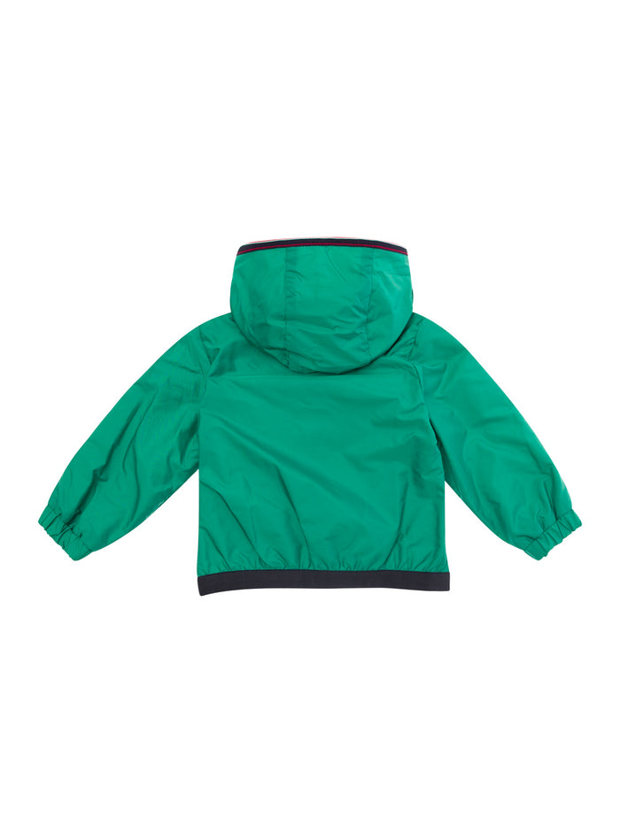 Anton Green Hooded Jacket With Logo Patch Polyamide Baby
