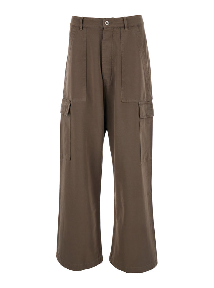 Brown Cargo Trousers Cotton Man
