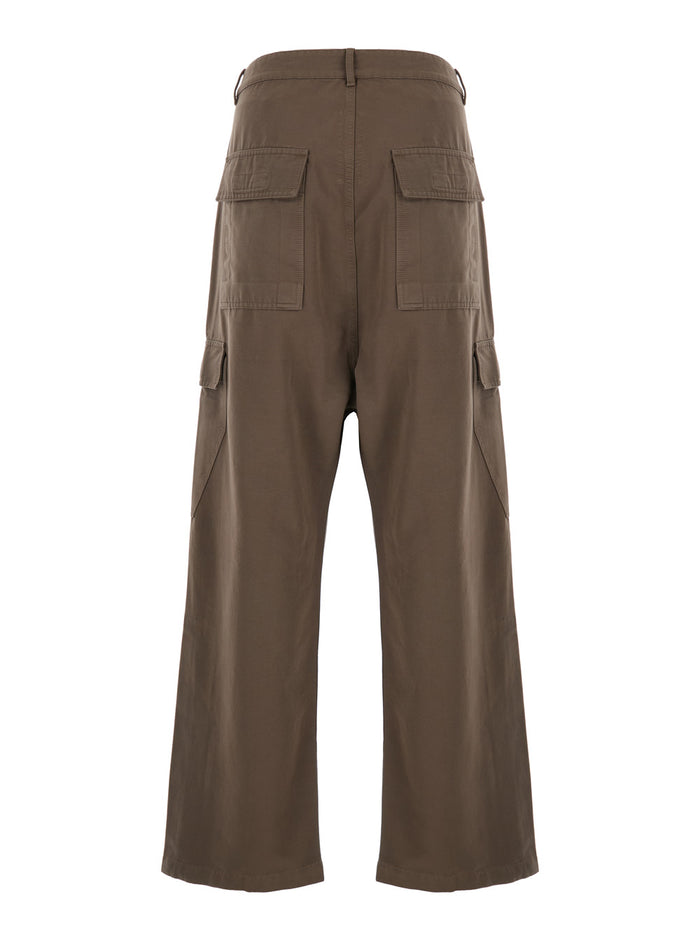 Brown Cargo Trousers Cotton Man