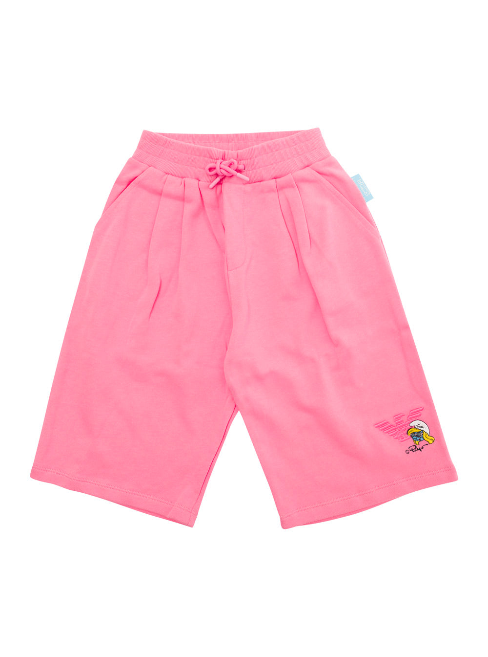 Pink Shorts With Logo Cotton Girl And Bermuda