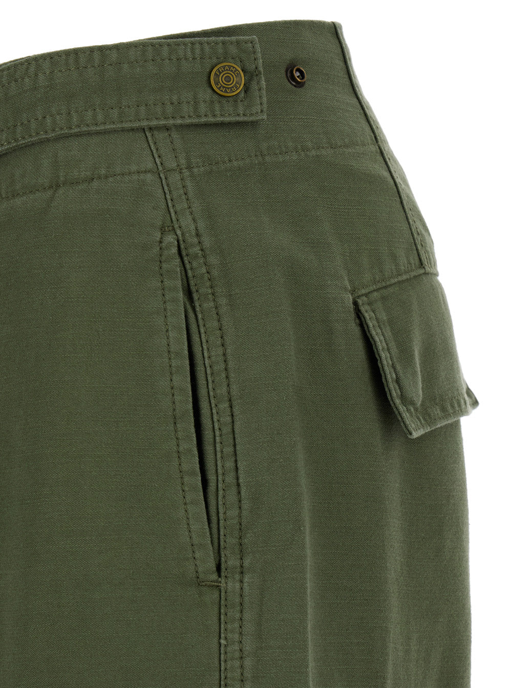 Green Cargo Pants With Patch Pokets Cotton Woman Jean