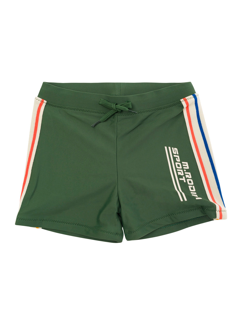 Green Shorts With Logo Lettering Print Polyamide Girl Recycled Elastane And Bermuda