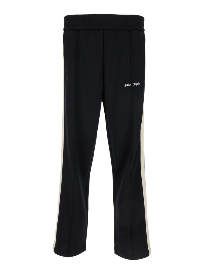 Black Trousers With Elastic Waistband Techno Fabric Man Polyester