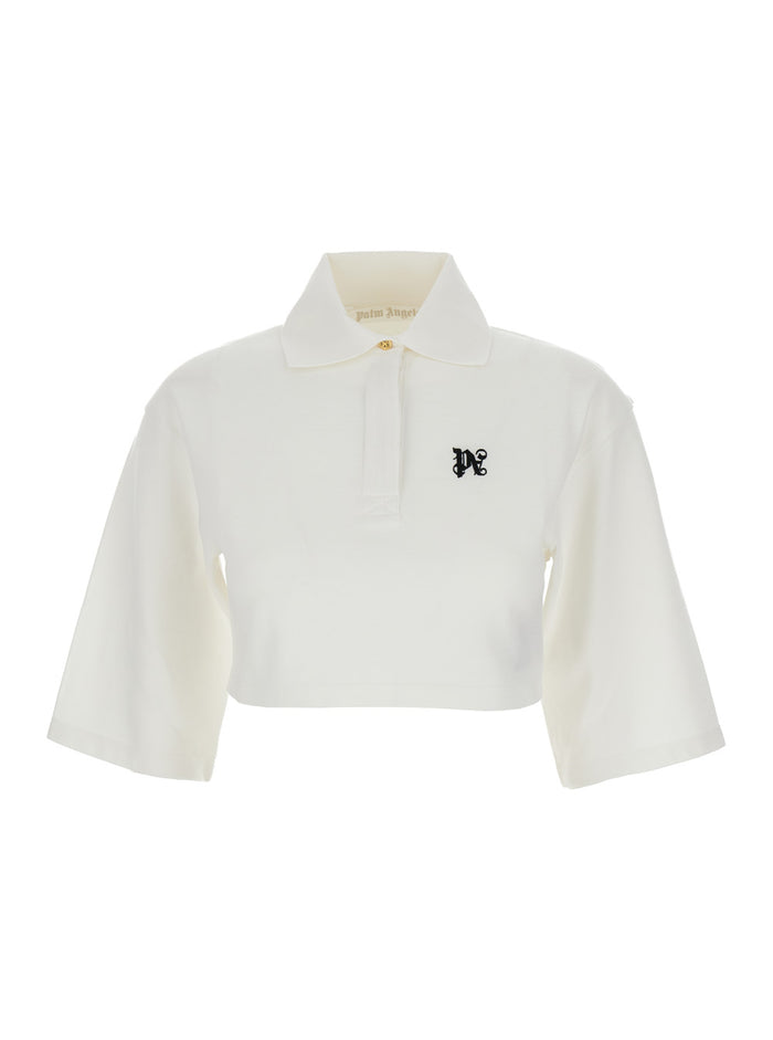 White Crop Shirt Cotton Woman Tshirts And Polo